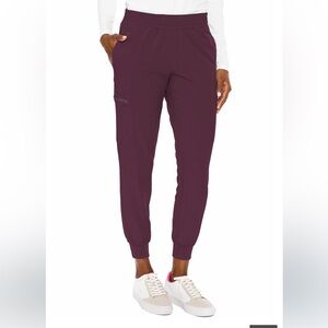 Med Couture Energy Women's Smocked Waist Jogger Scrub Pants. Wine Only